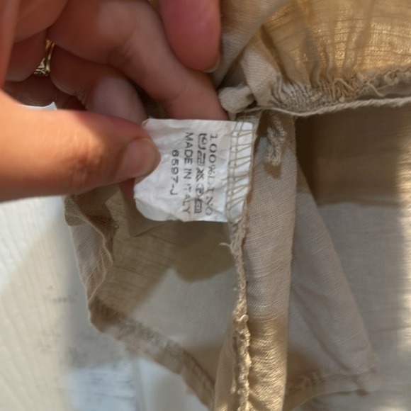 Puro Lino Linen Embroidered Knot Front Vest Top S Blouse lagenlook - Picture 6 of 7